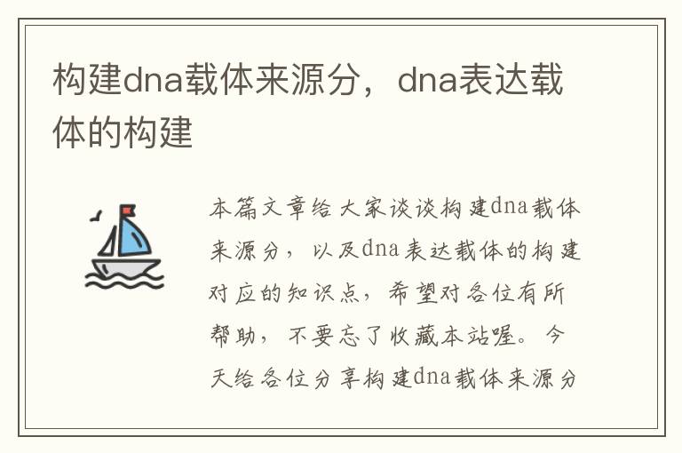 构建dna载体来源分，dna表达载体的构建